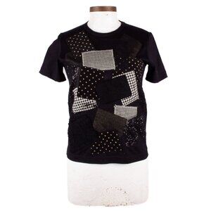 JUNYA WATANABE x COMME DES GARCONS black multi patch work short sleeve t-shirt